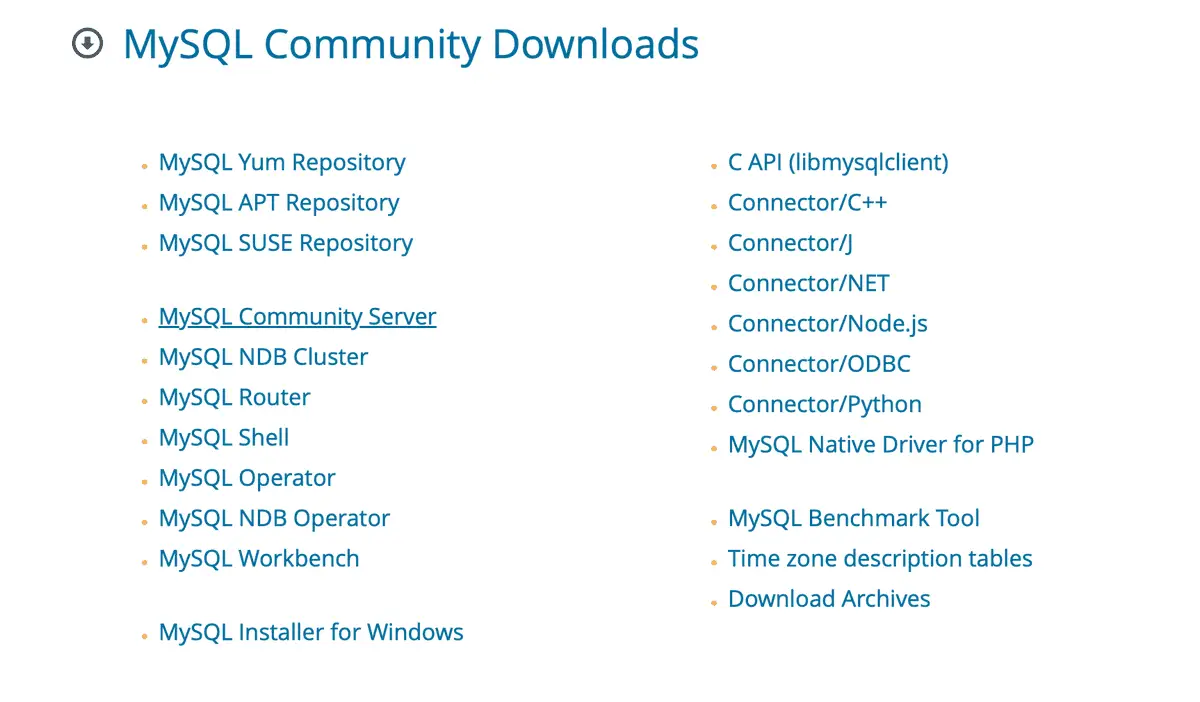 Select Mysql Community Server Installer